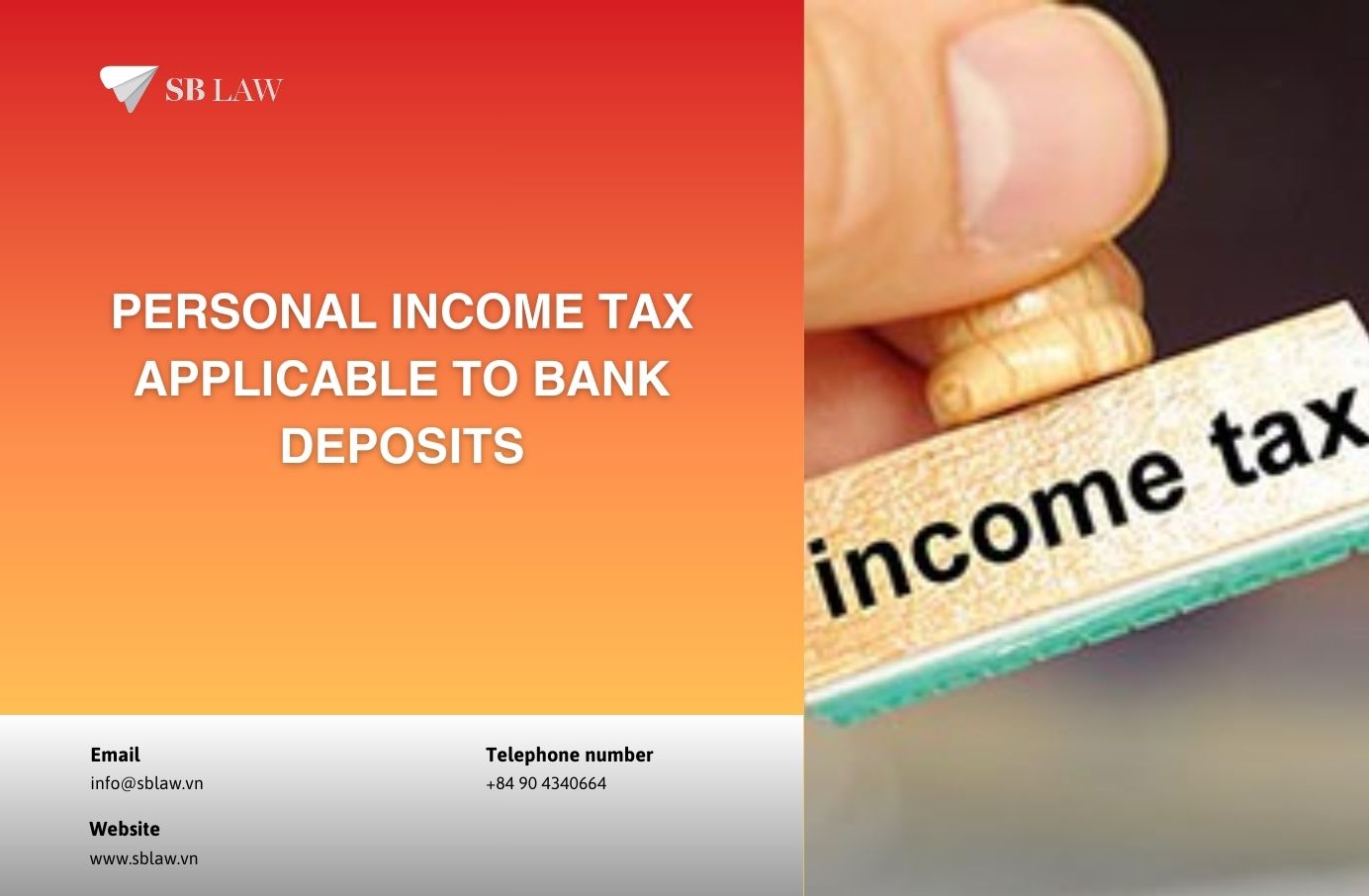 Personal income tax applicable to bank deposits - Lawfirm SBLaw
